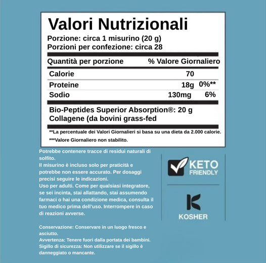 Grassfed Collagen Bio-Peptides, 20 oz (567 g), Polvere